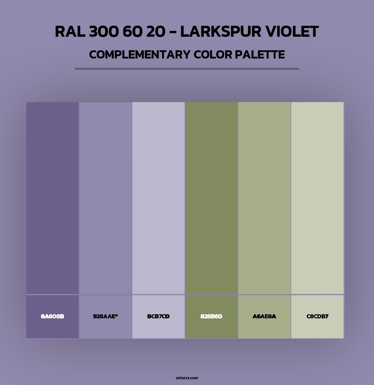 RAL 300 60 20 - Larkspur Violet - Complementary Color Palette
