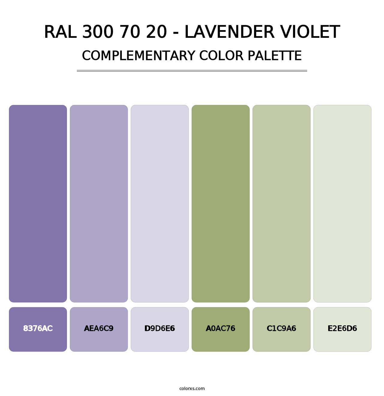 RAL 300 70 20 - Lavender Violet - Complementary Color Palette