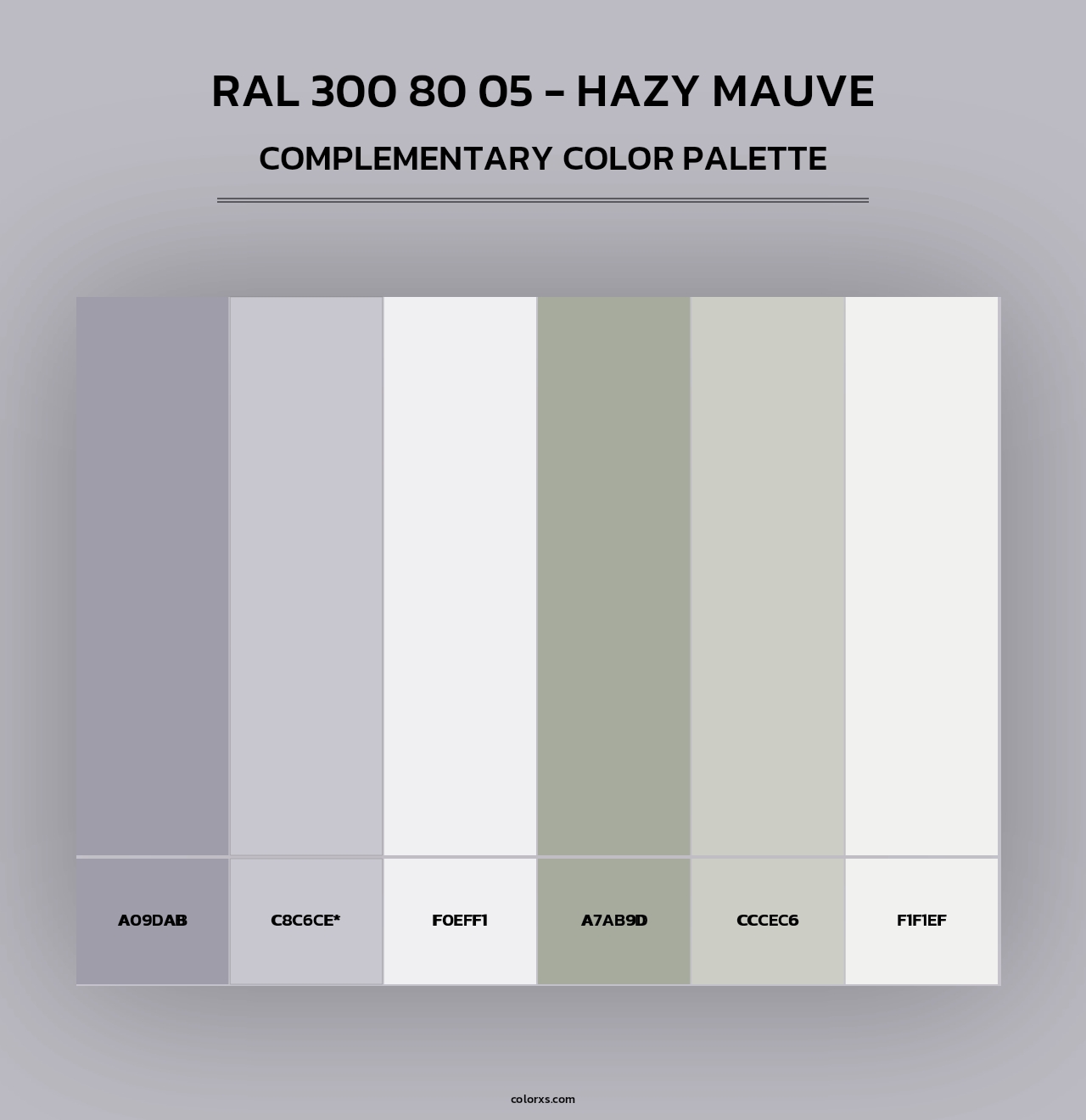 RAL 300 80 05 - Hazy Mauve - Complementary Color Palette