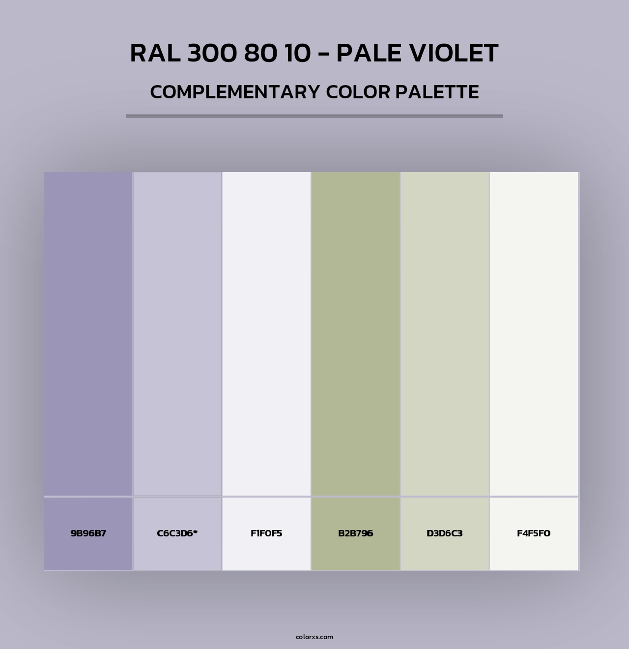 RAL 300 80 10 - Pale Violet - Complementary Color Palette