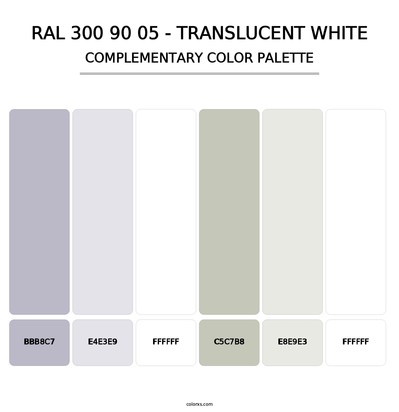 RAL 300 90 05 - Translucent White - Complementary Color Palette