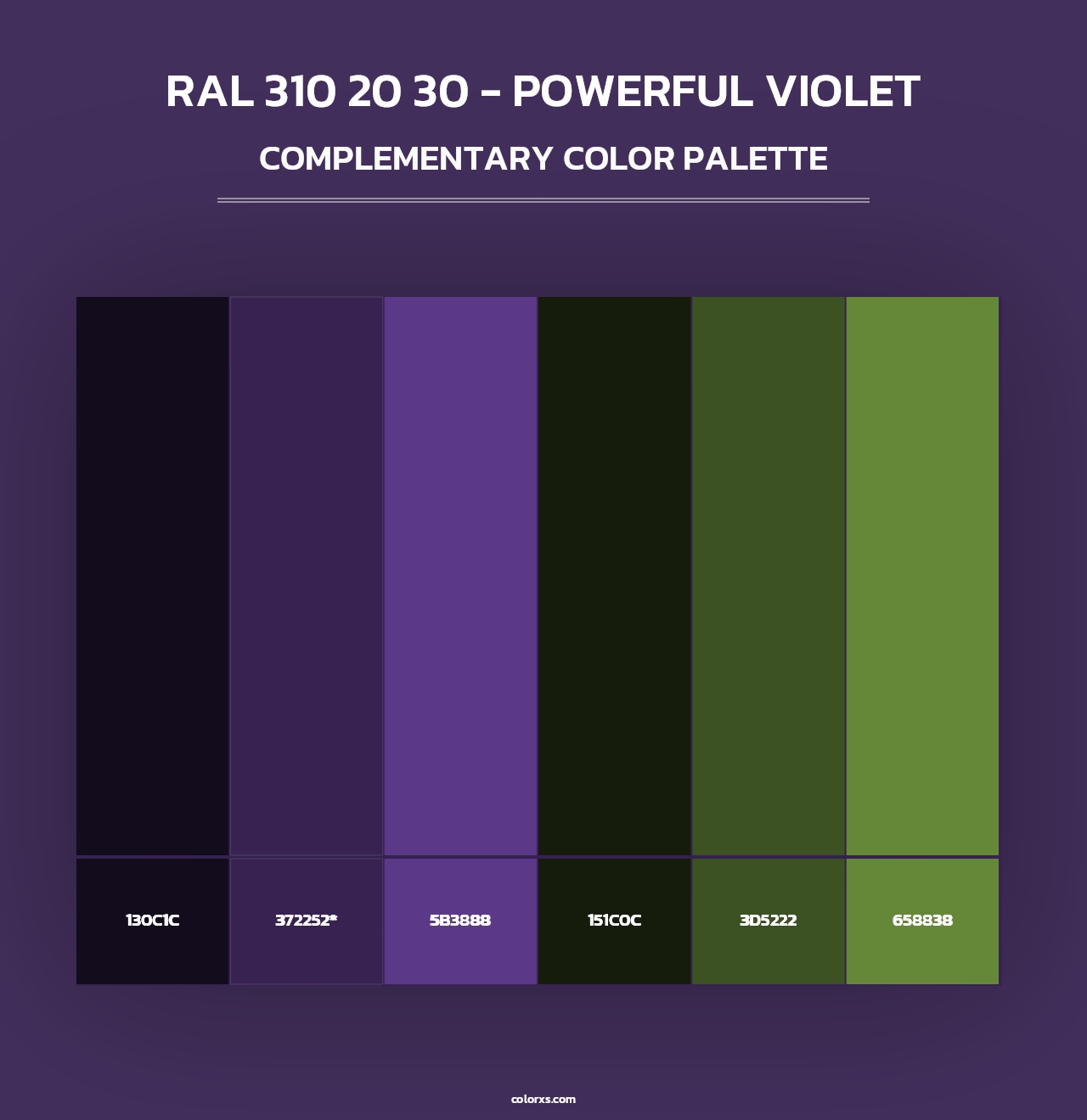 RAL 310 20 30 - Powerful Violet - Complementary Color Palette