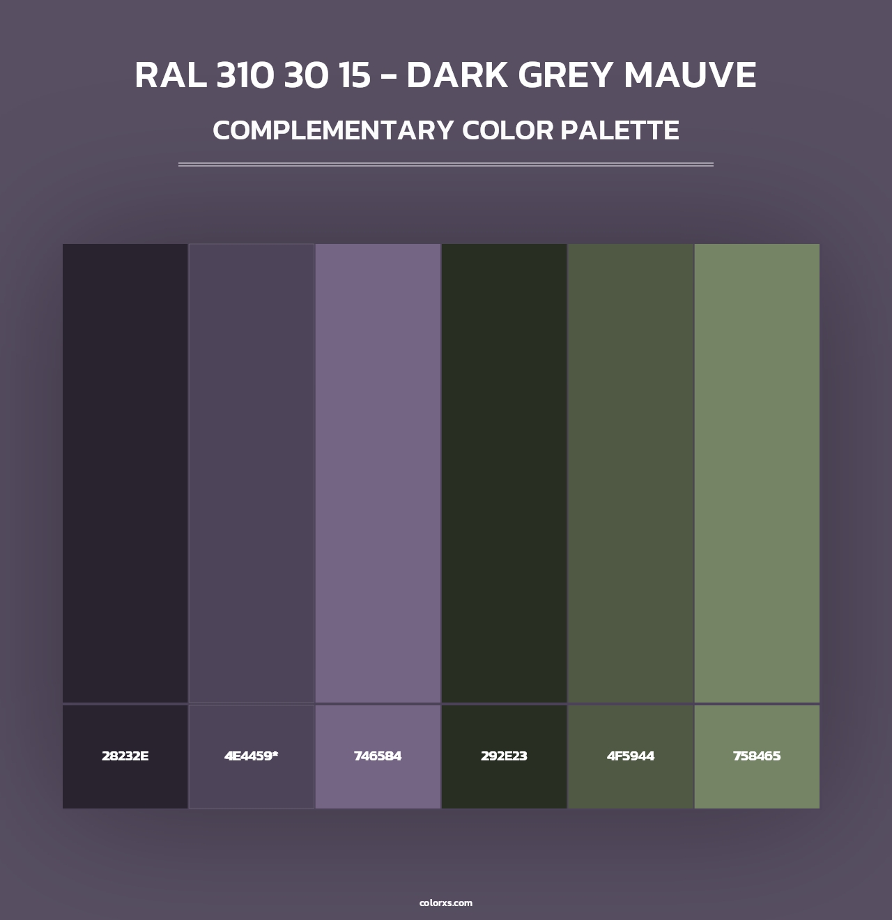 RAL 310 30 15 - Dark Grey Mauve - Complementary Color Palette