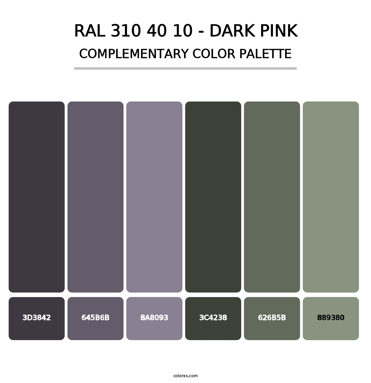 RAL 310 40 10 - Dark Pink - Complementary Color Palette
