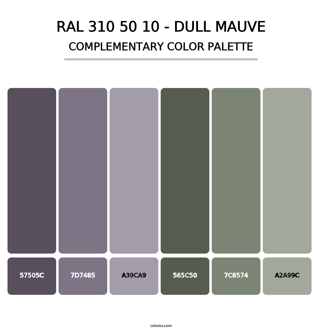 RAL 310 50 10 - Dull Mauve - Complementary Color Palette