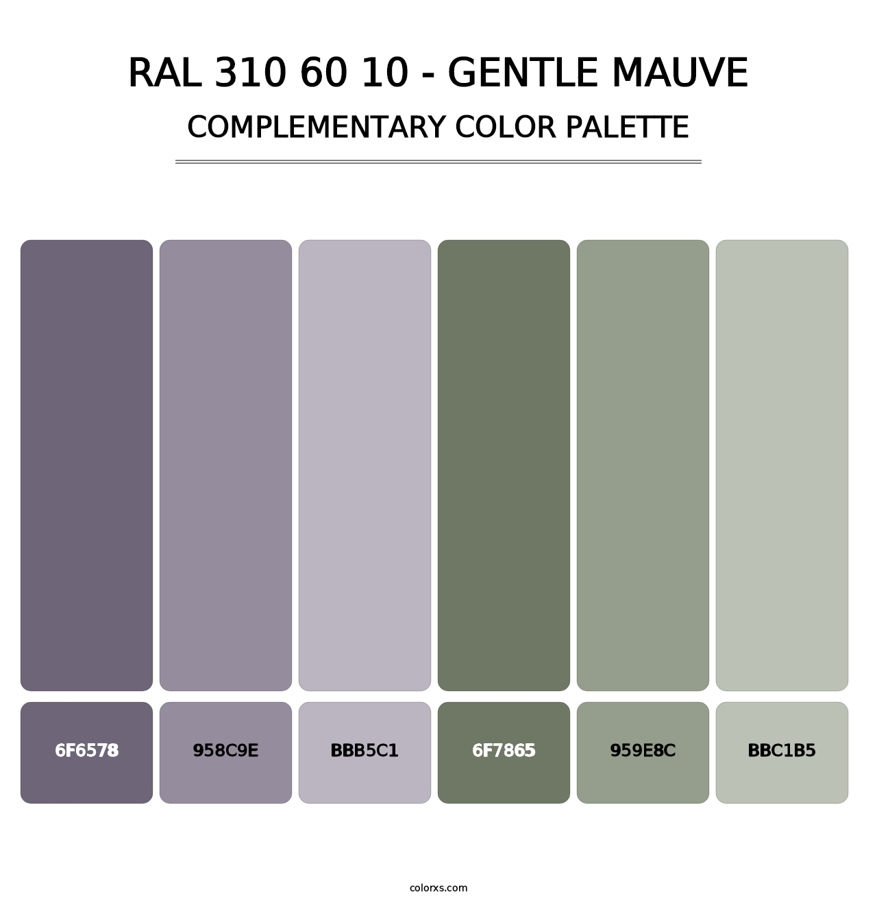 RAL 310 60 10 - Gentle Mauve - Complementary Color Palette