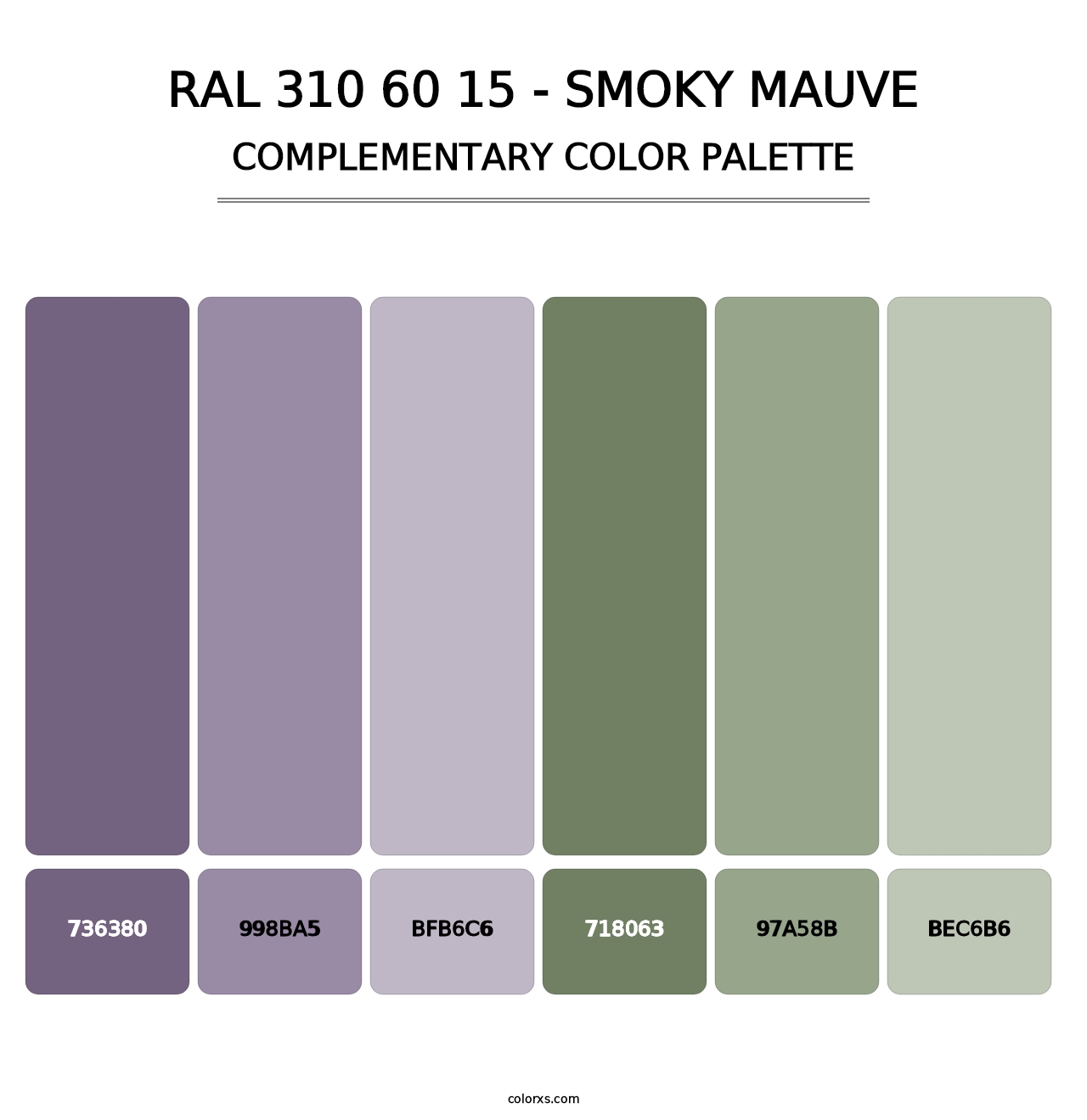 RAL 310 60 15 - Smoky Mauve - Complementary Color Palette