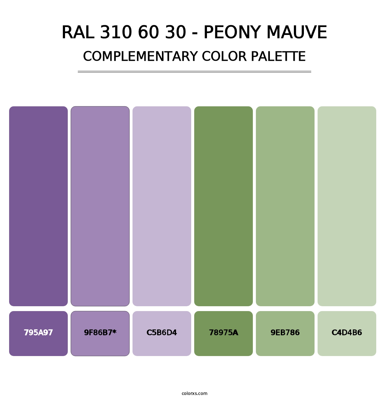 RAL 310 60 30 - Peony Mauve - Complementary Color Palette
