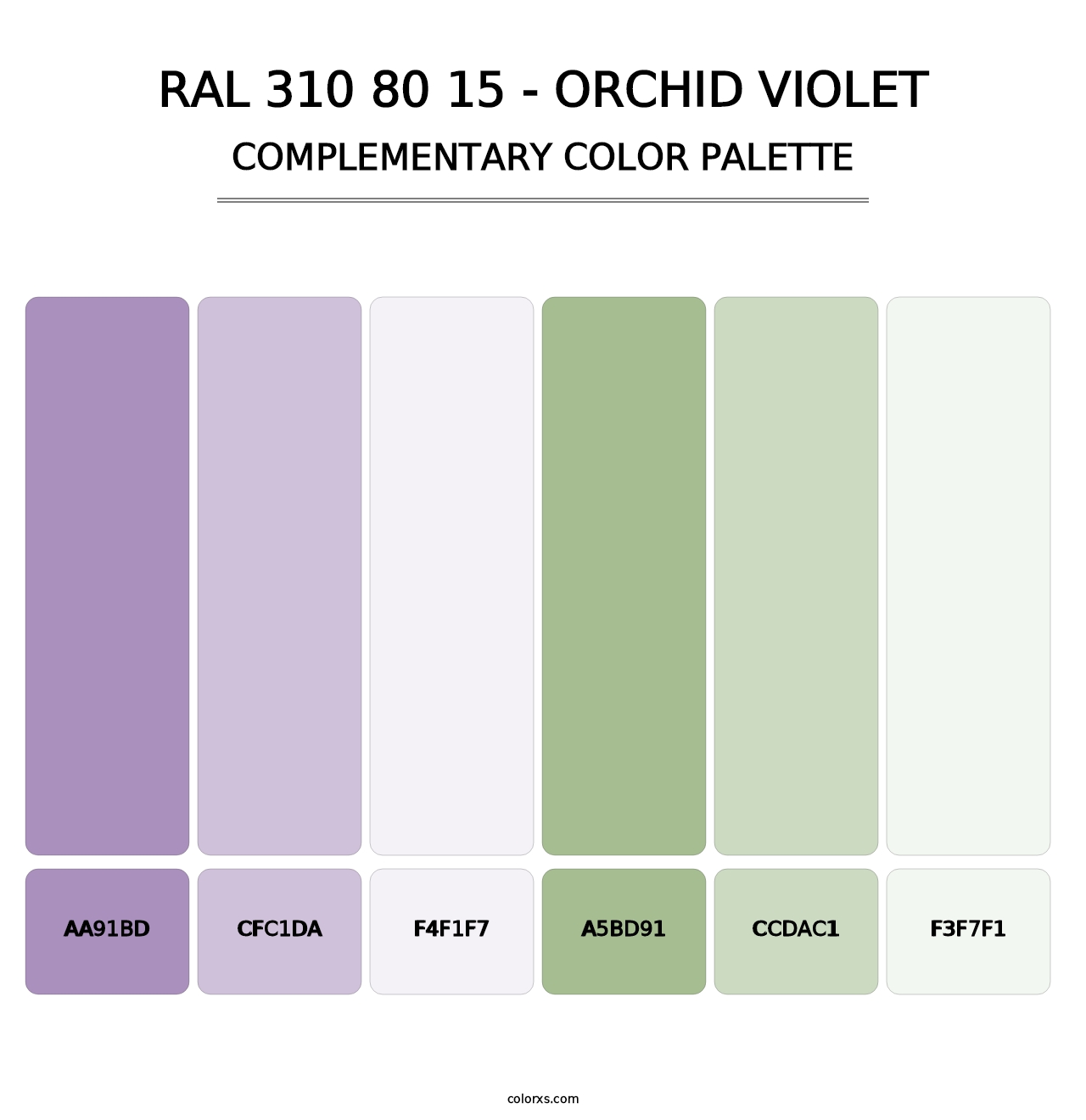RAL 310 80 15 - Orchid Violet - Complementary Color Palette