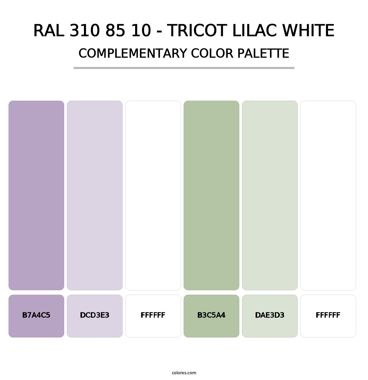 RAL 310 85 10 - Tricot Lilac White - Complementary Color Palette