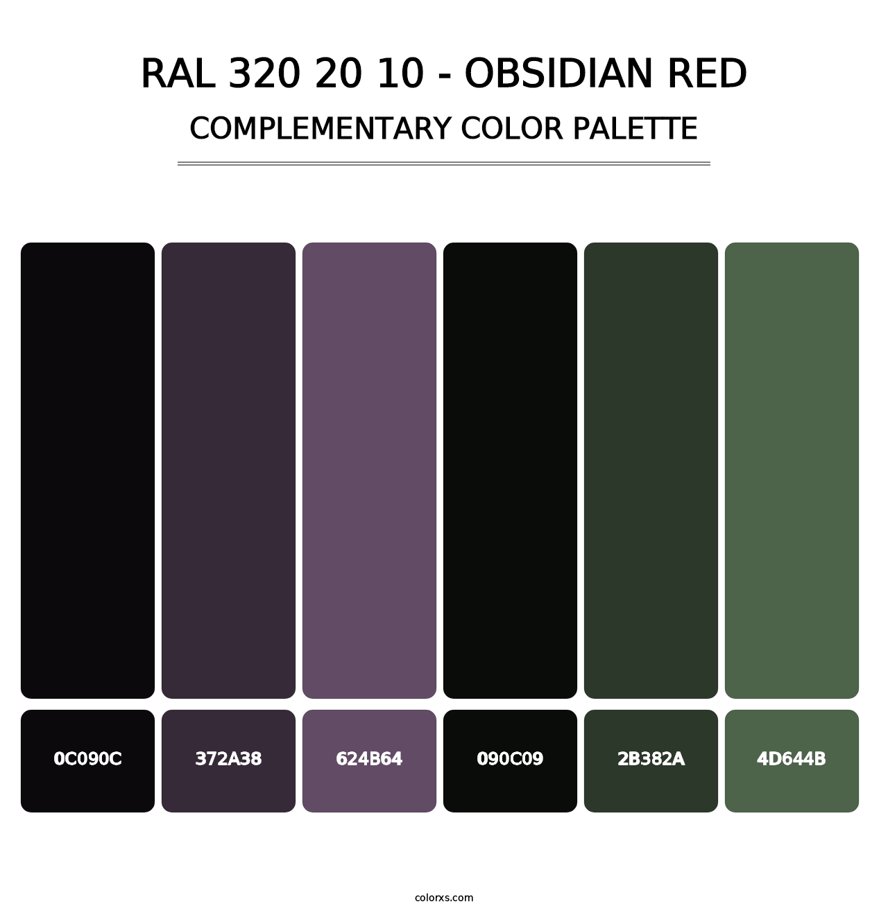 RAL 320 20 10 - Obsidian Red - Complementary Color Palette