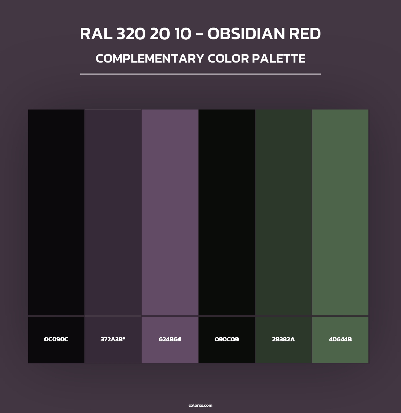 RAL 320 20 10 - Obsidian Red - Complementary Color Palette