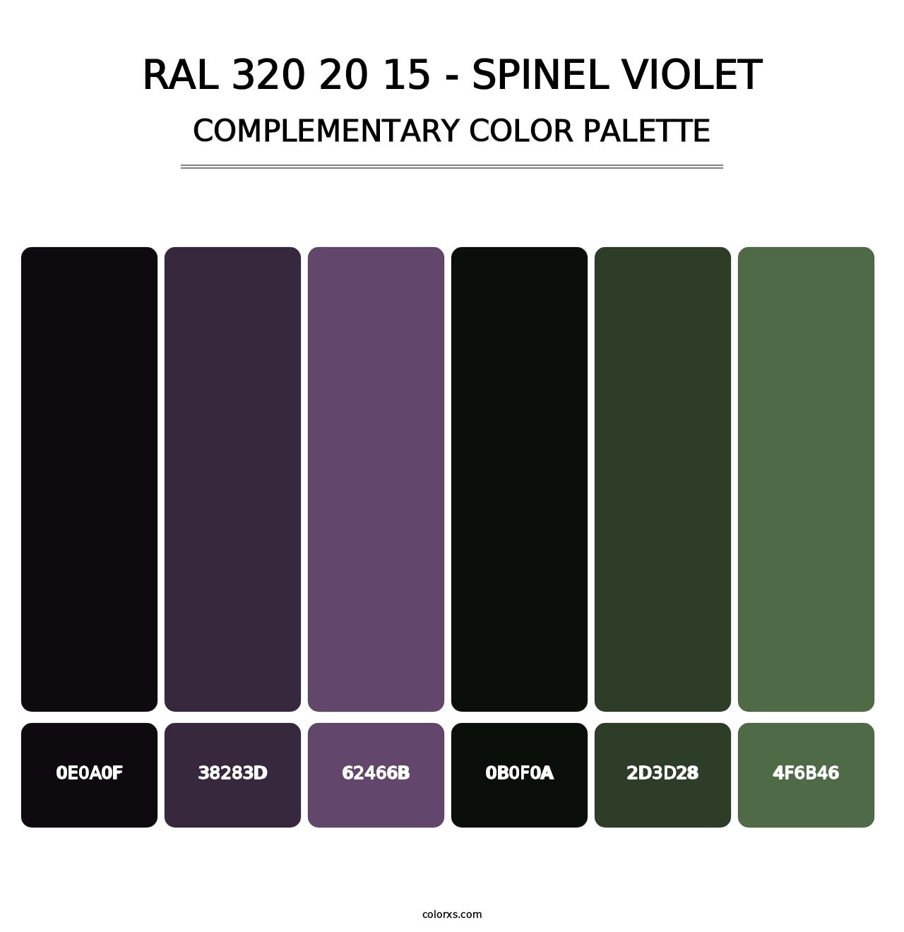 RAL 320 20 15 - Spinel Violet - Complementary Color Palette