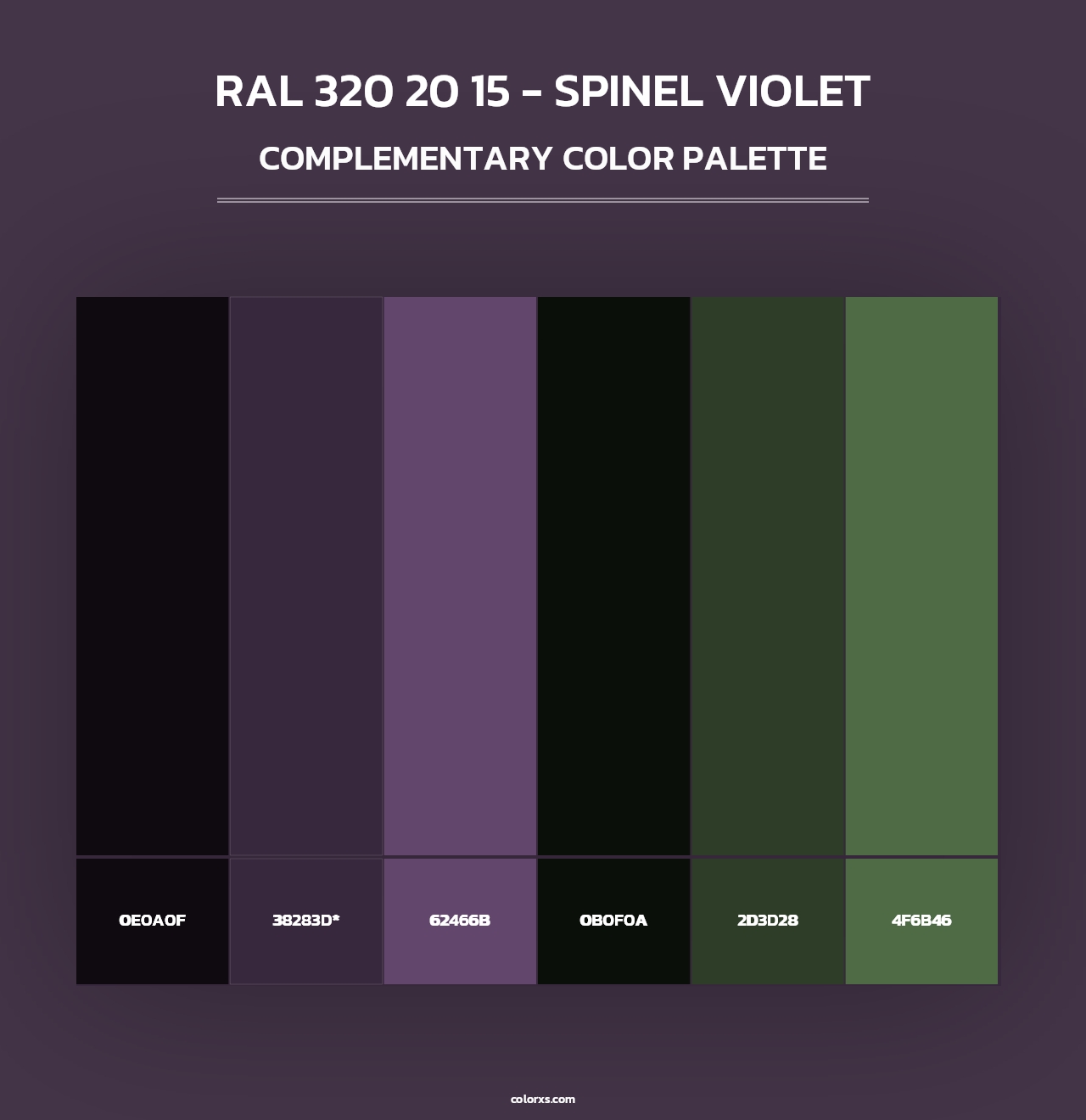 RAL 320 20 15 - Spinel Violet - Complementary Color Palette