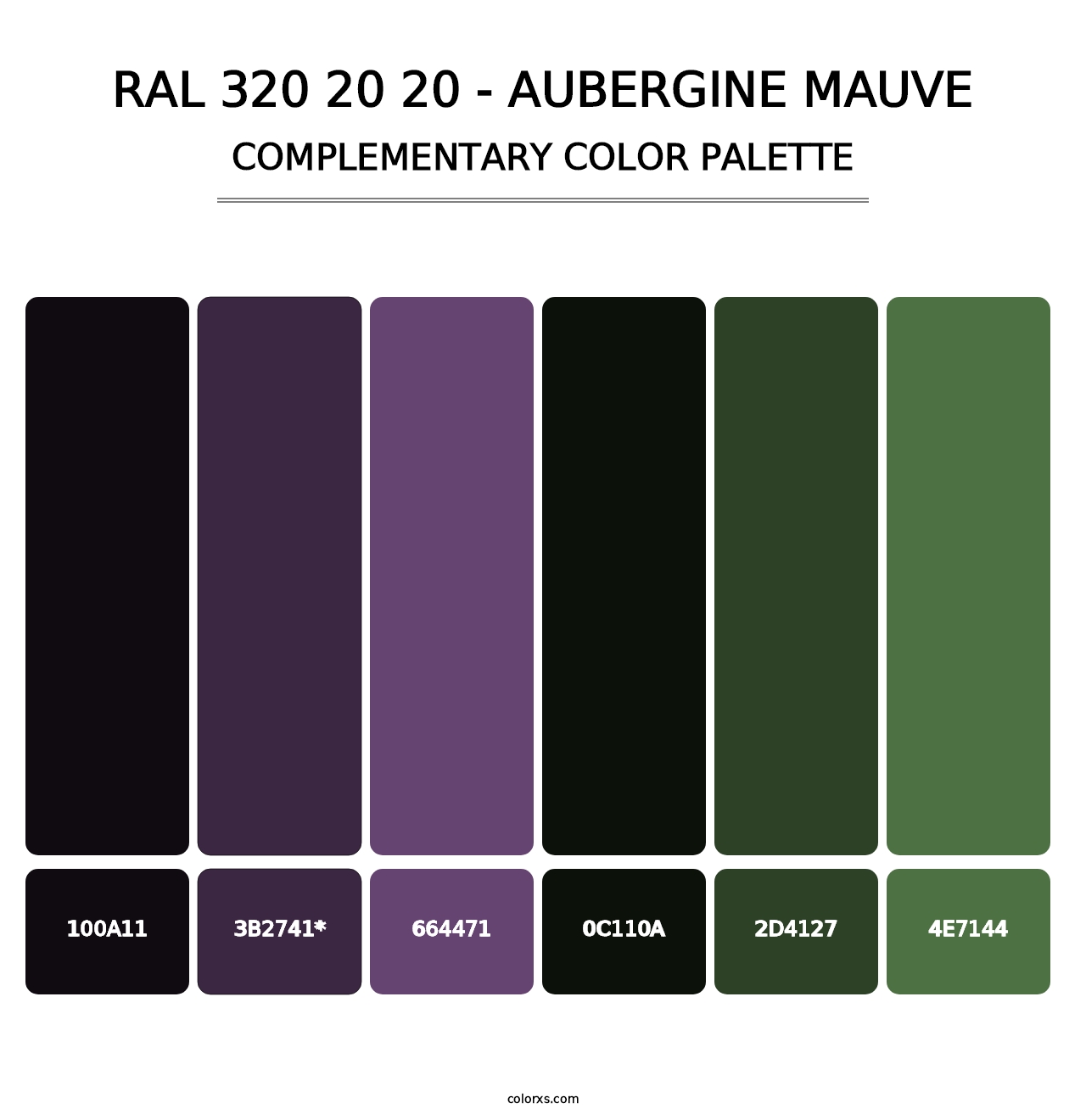 RAL 320 20 20 - Aubergine Mauve - Complementary Color Palette