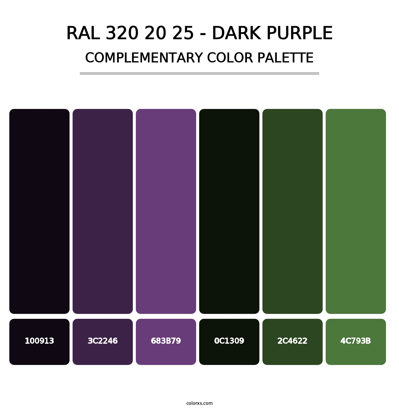 RAL 320 20 25 - Dark Purple - Complementary Color Palette