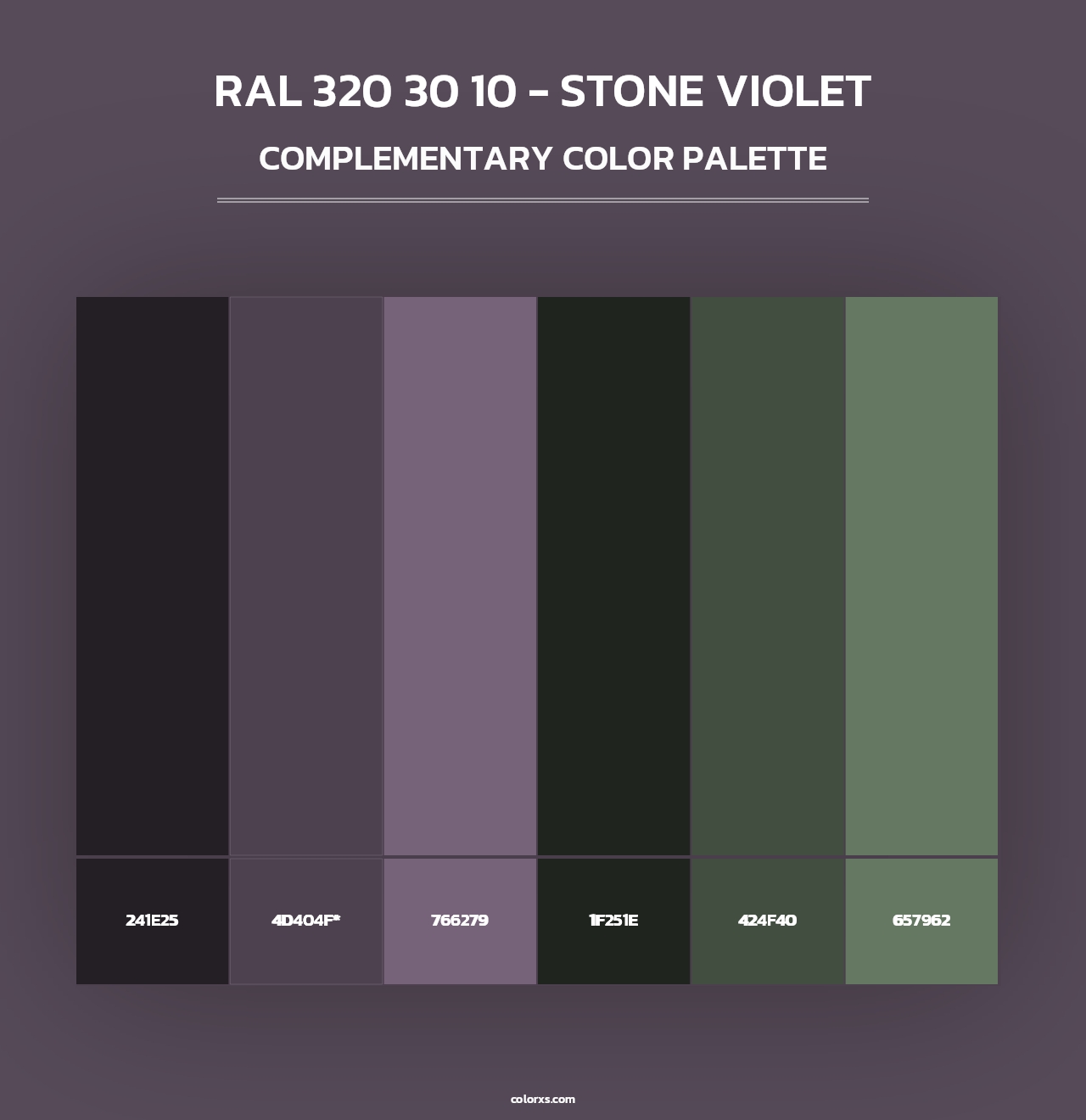 RAL 320 30 10 - Stone Violet - Complementary Color Palette