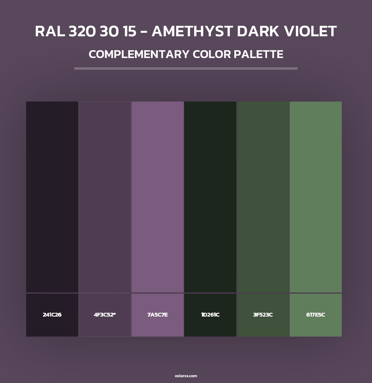 RAL 320 30 15 - Amethyst Dark Violet - Complementary Color Palette