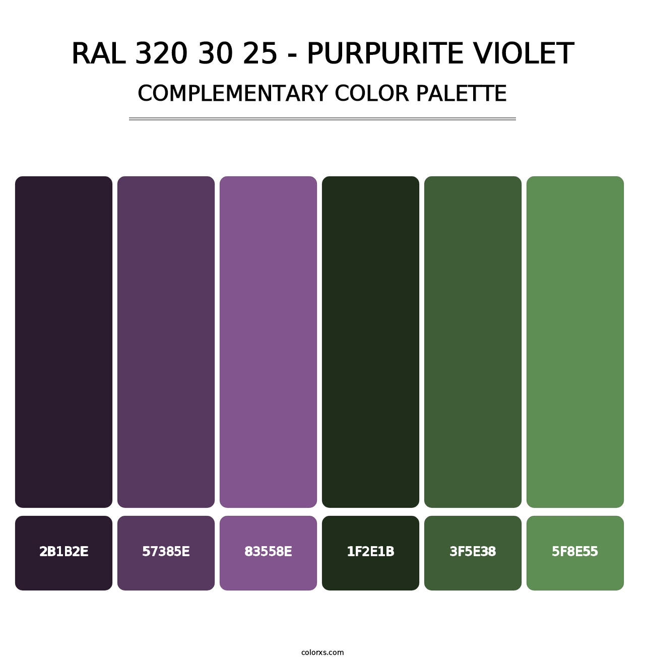 RAL 320 30 25 - Purpurite Violet - Complementary Color Palette