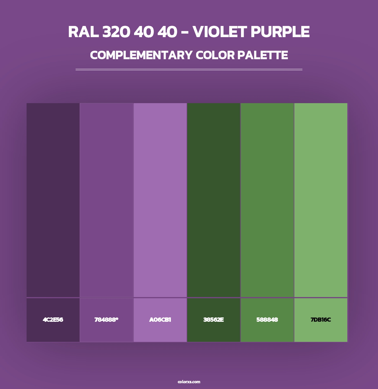 RAL 320 40 40 - Violet Purple - Complementary Color Palette