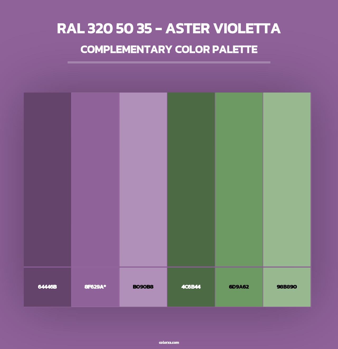 RAL 320 50 35 - Aster Violetta - Complementary Color Palette