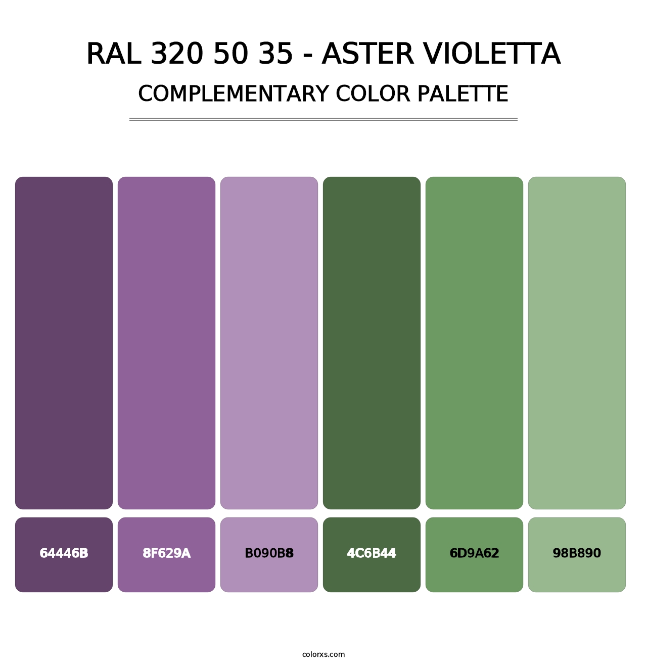 RAL 320 50 35 - Aster Violetta - Complementary Color Palette