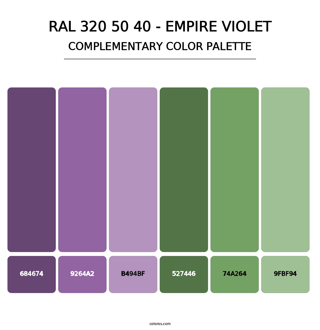 RAL 320 50 40 - Empire Violet - Complementary Color Palette