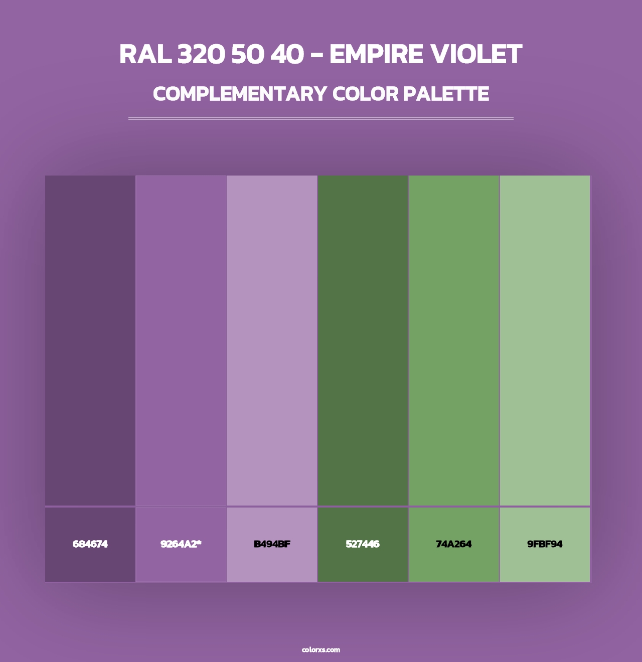 RAL 320 50 40 - Empire Violet - Complementary Color Palette