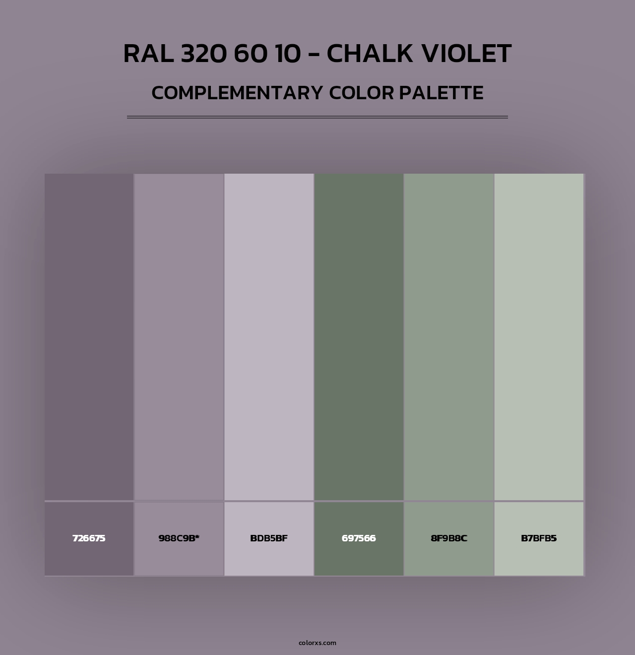 RAL 320 60 10 - Chalk Violet - Complementary Color Palette