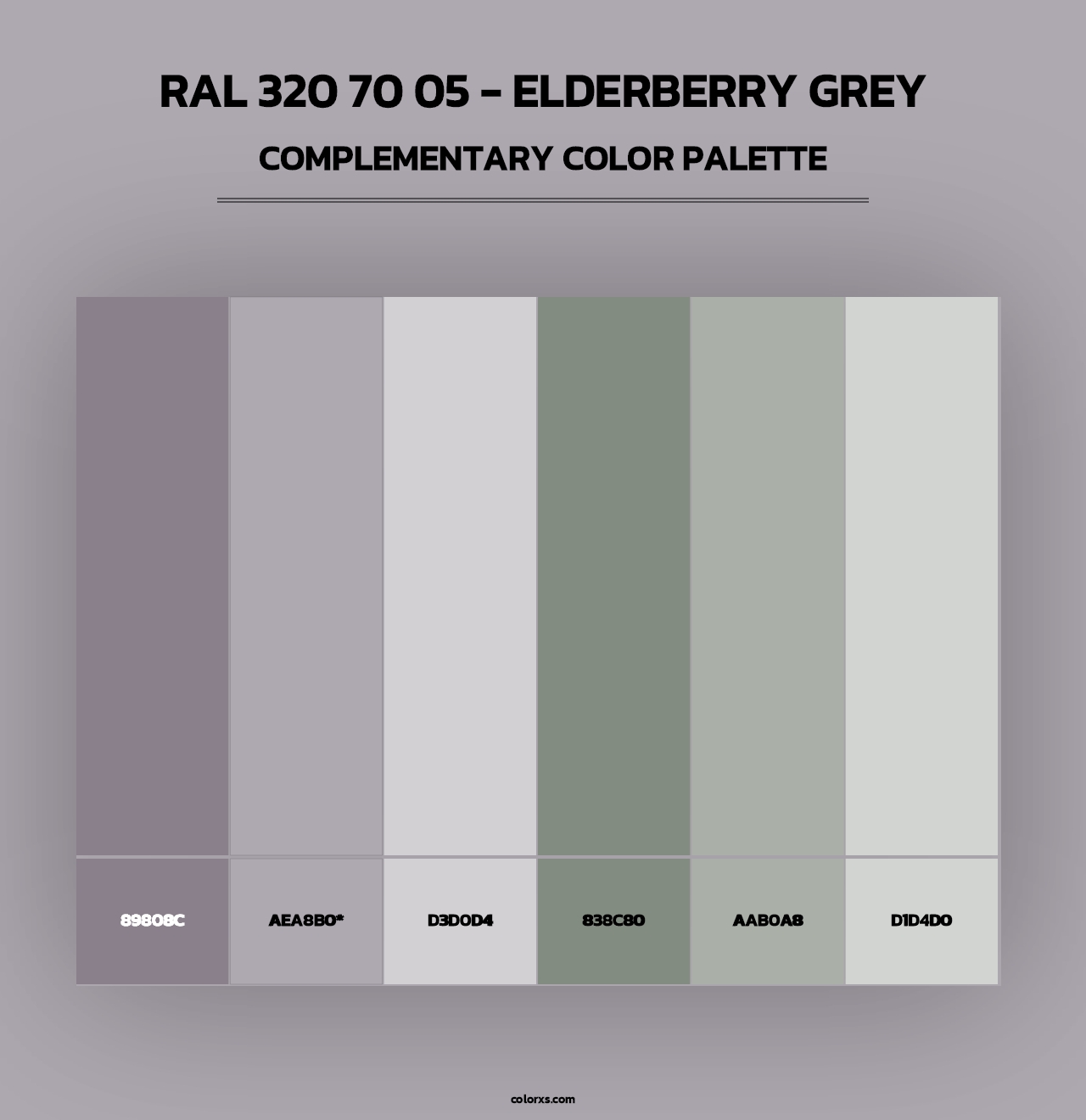 RAL 320 70 05 - Elderberry Grey - Complementary Color Palette