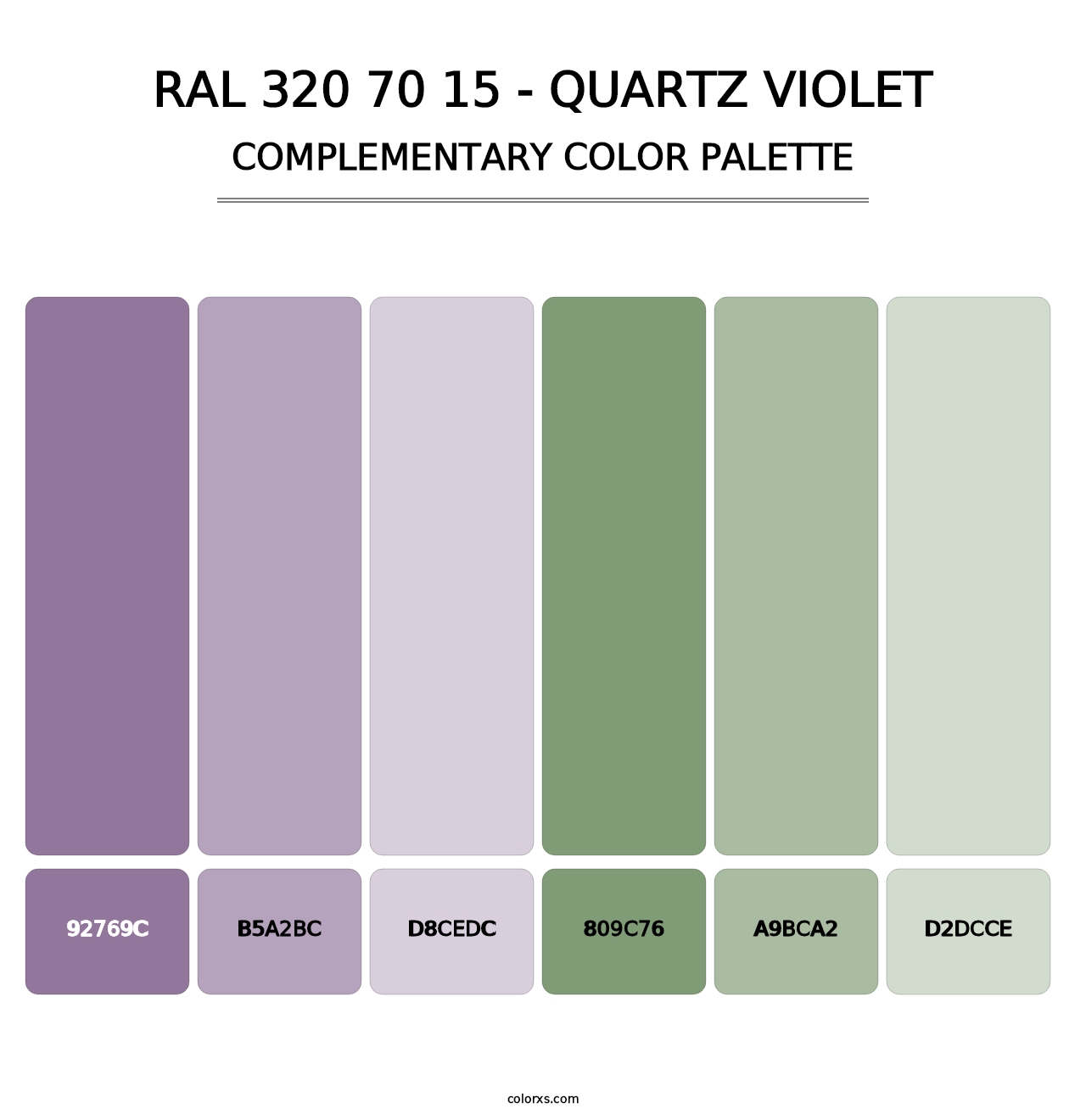 RAL 320 70 15 - Quartz Violet - Complementary Color Palette