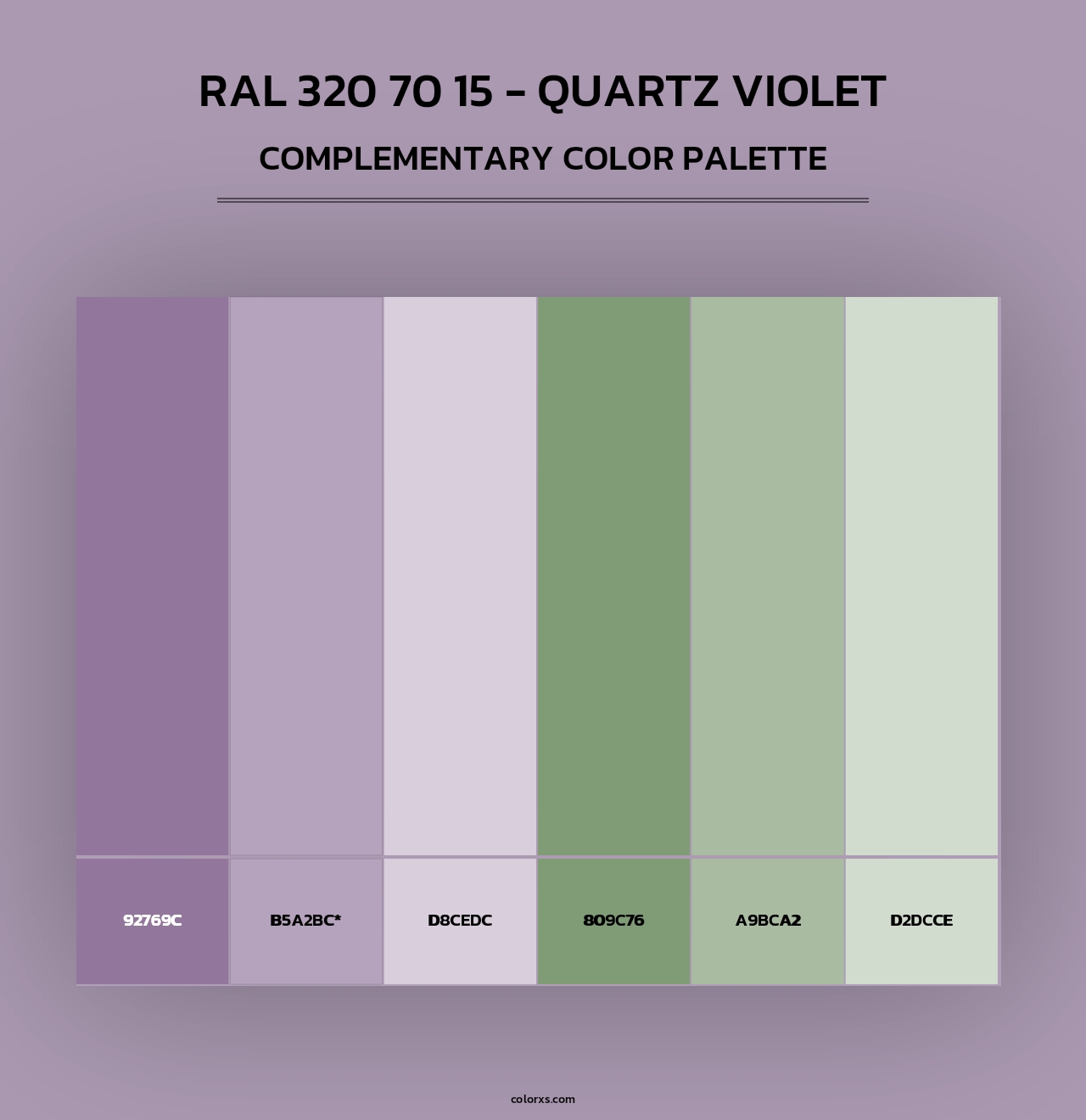 RAL 320 70 15 - Quartz Violet - Complementary Color Palette