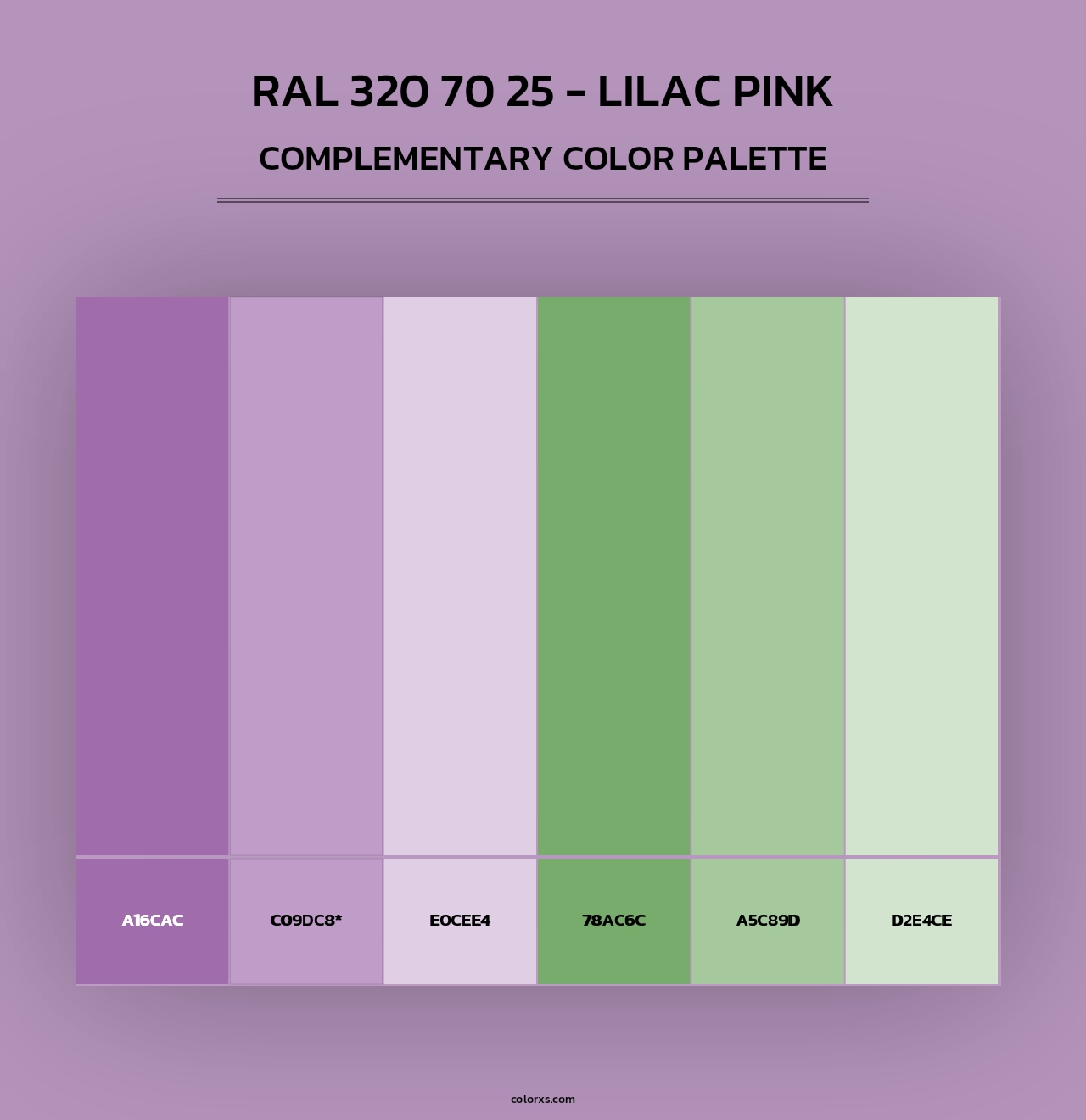 RAL 320 70 25 - Lilac Pink - Complementary Color Palette