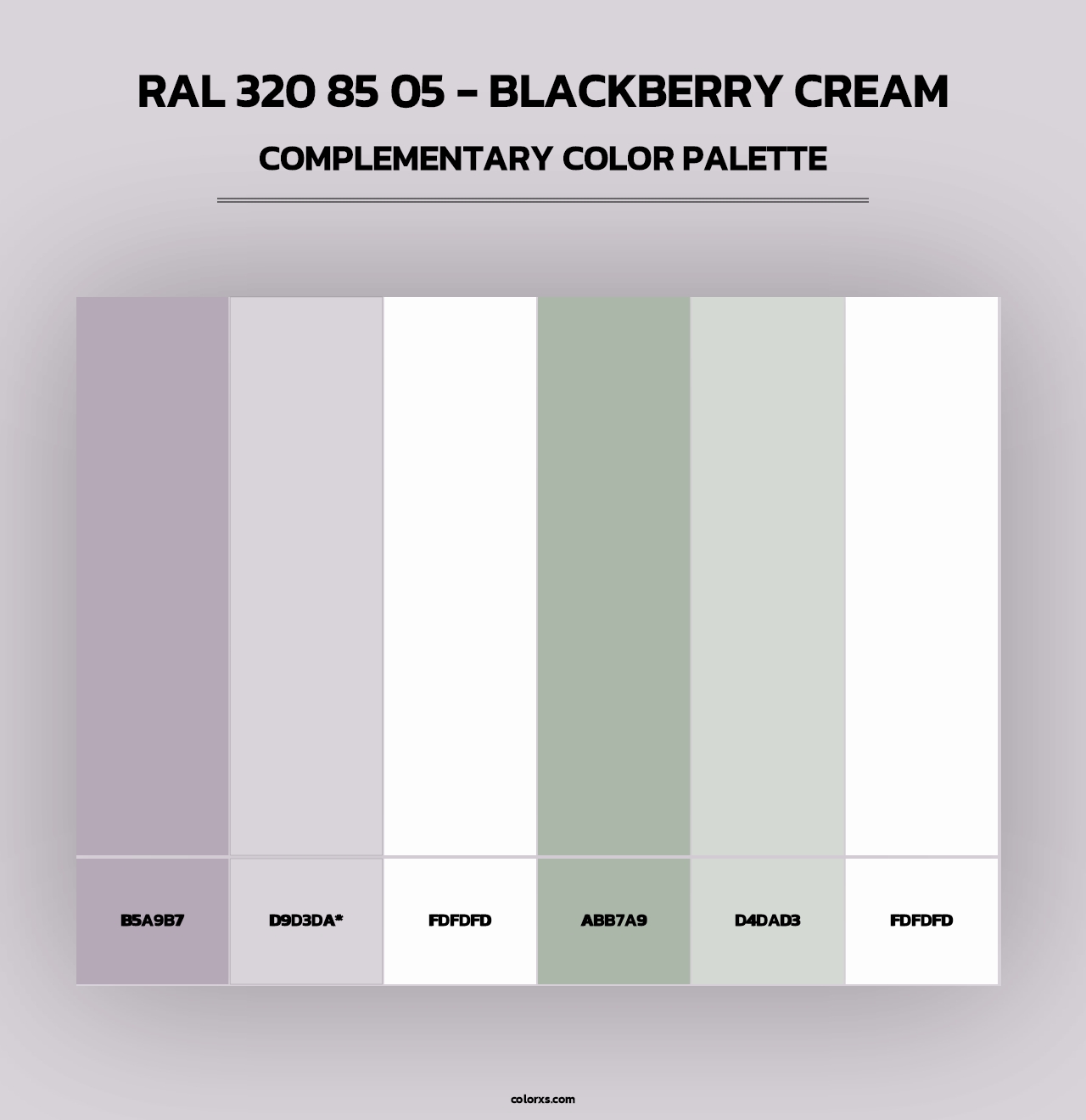RAL 320 85 05 - Blackberry Cream - Complementary Color Palette