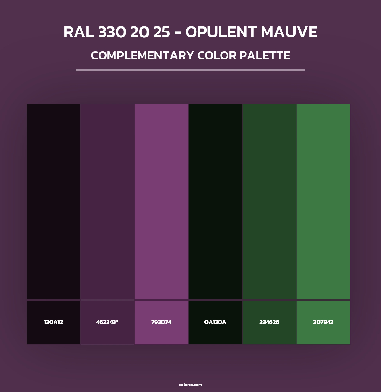 RAL 330 20 25 - Opulent Mauve - Complementary Color Palette
