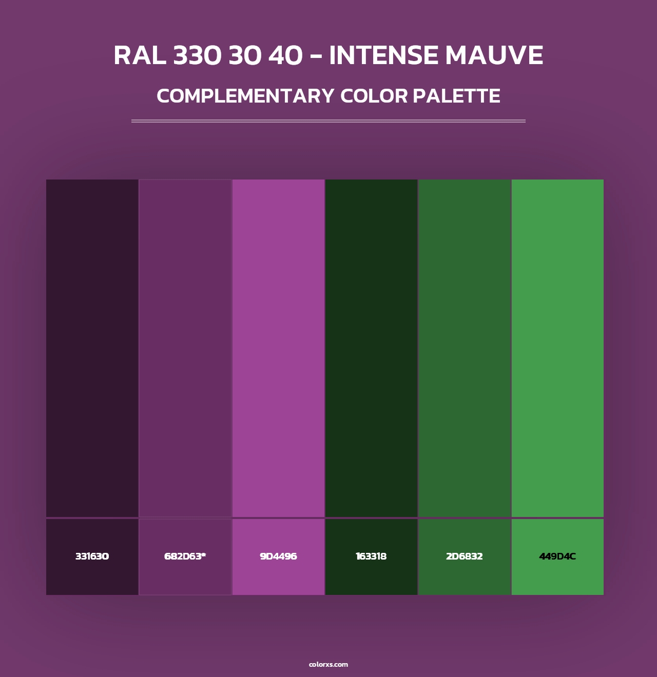 RAL 330 30 40 - Intense Mauve - Complementary Color Palette
