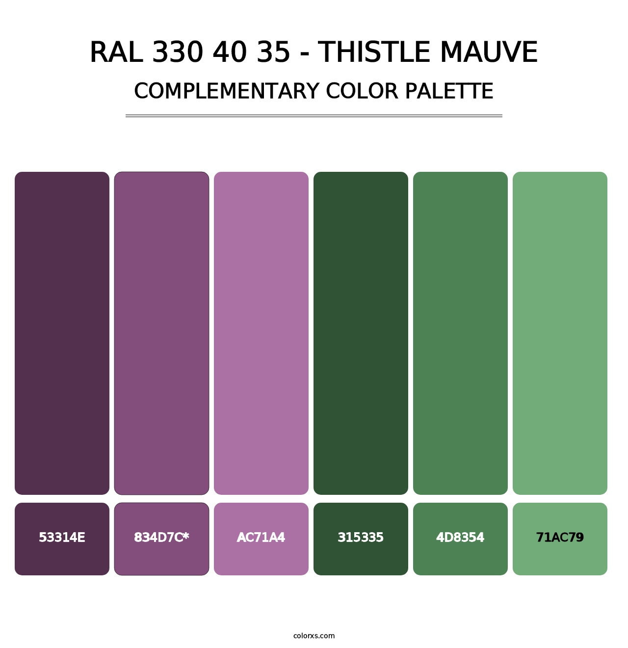 RAL 330 40 35 - Thistle Mauve - Complementary Color Palette