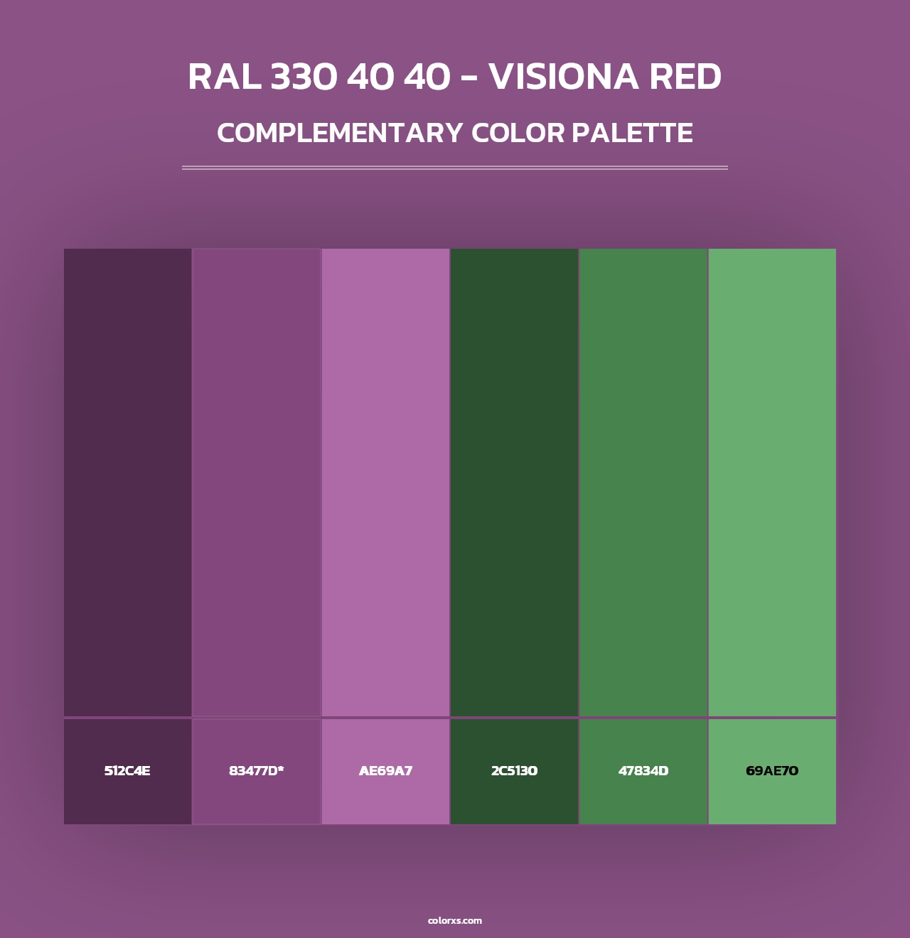 RAL 330 40 40 - Visiona Red - Complementary Color Palette