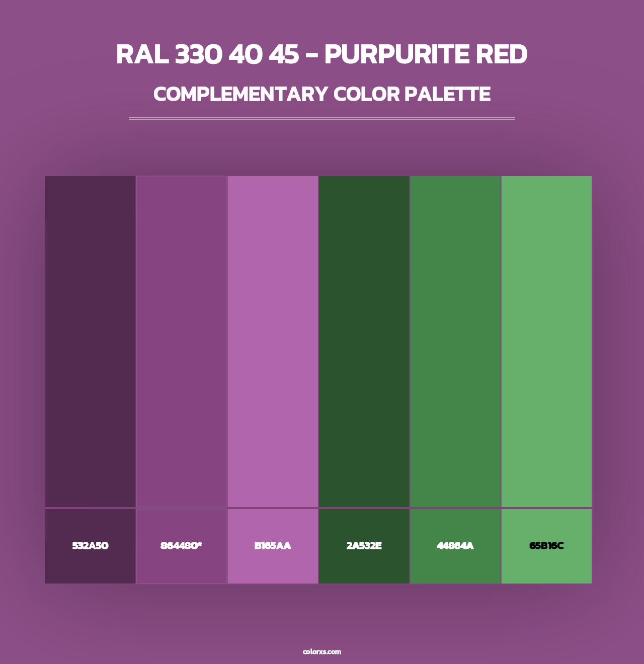 RAL 330 40 45 - Purpurite Red - Complementary Color Palette