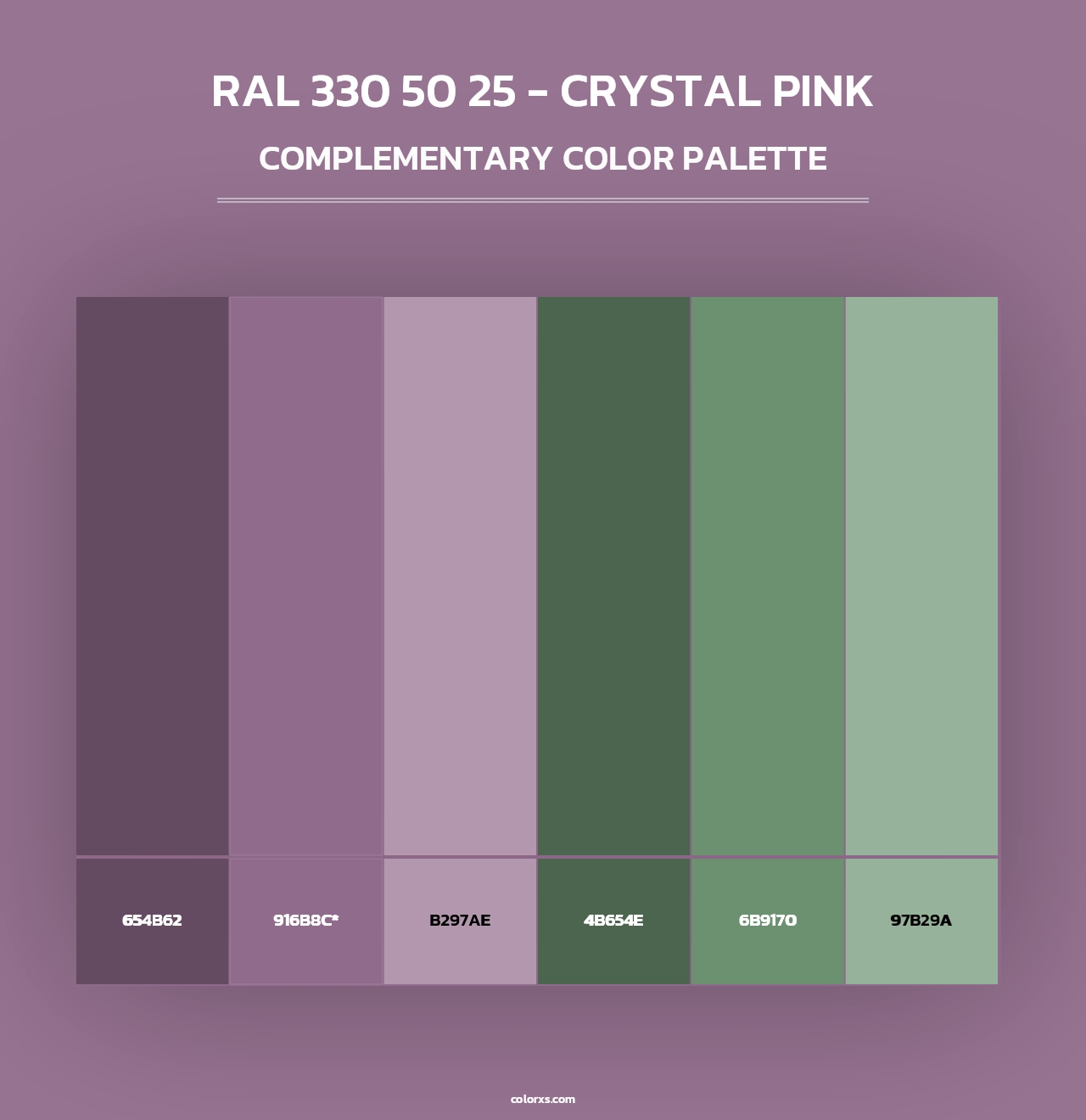 RAL 330 50 25 - Crystal Pink - Complementary Color Palette