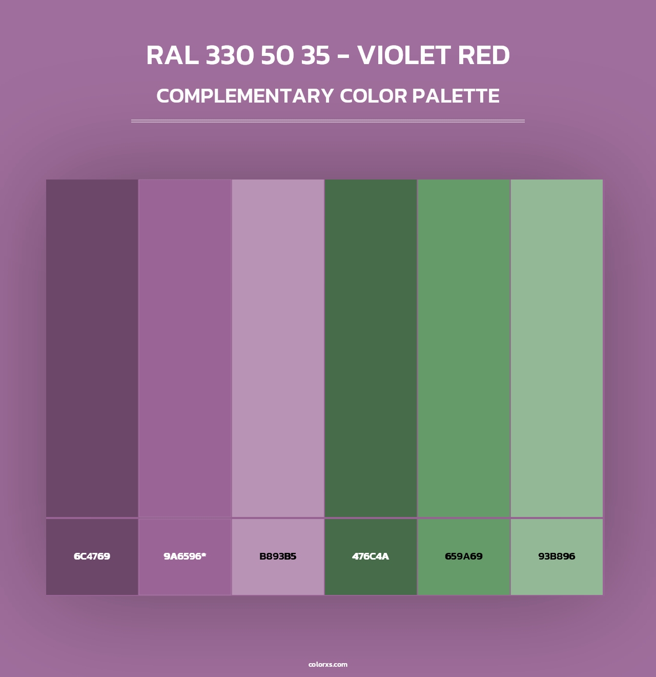 RAL 330 50 35 - Violet Red - Complementary Color Palette