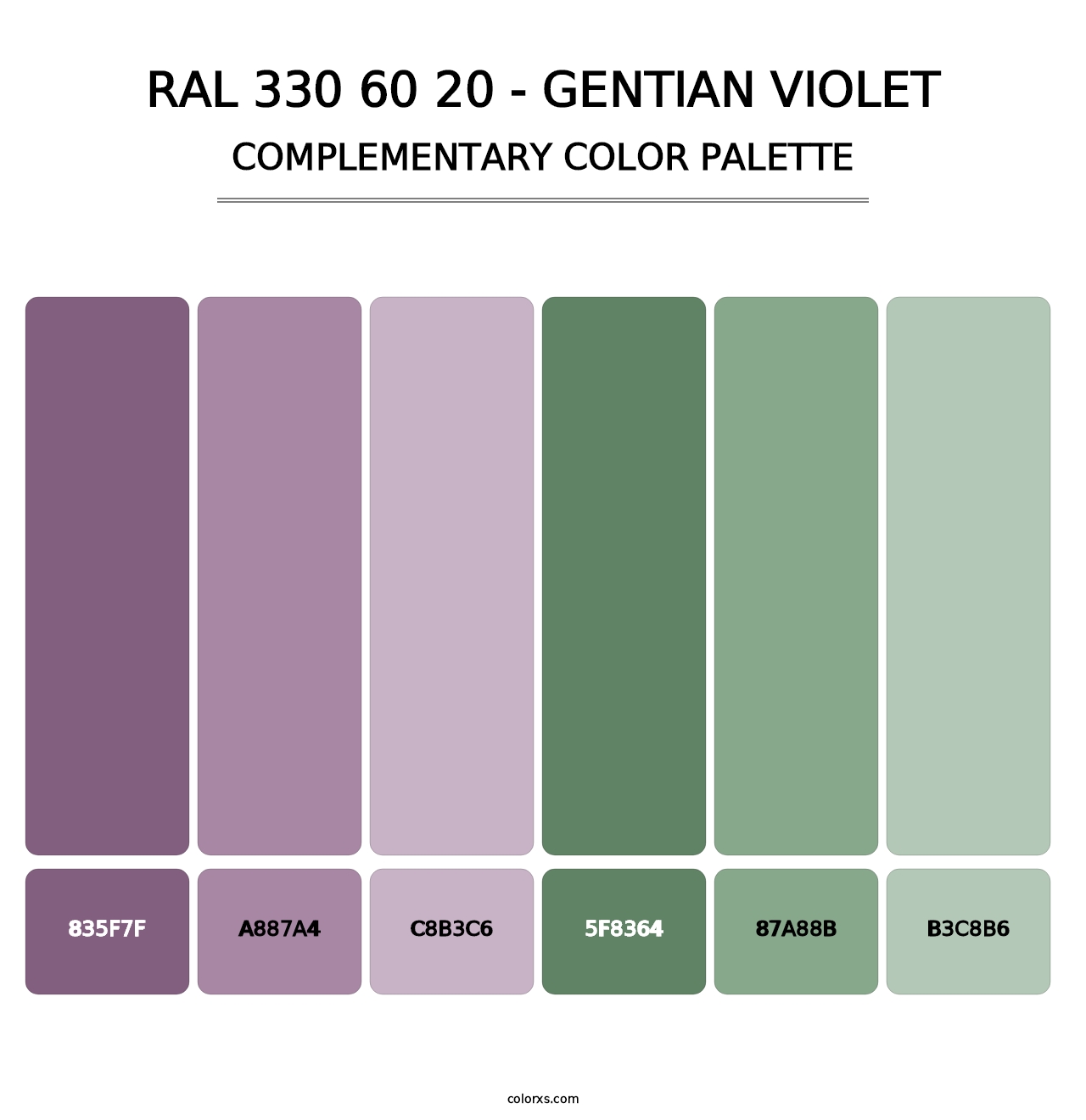 RAL 330 60 20 - Gentian Violet - Complementary Color Palette
