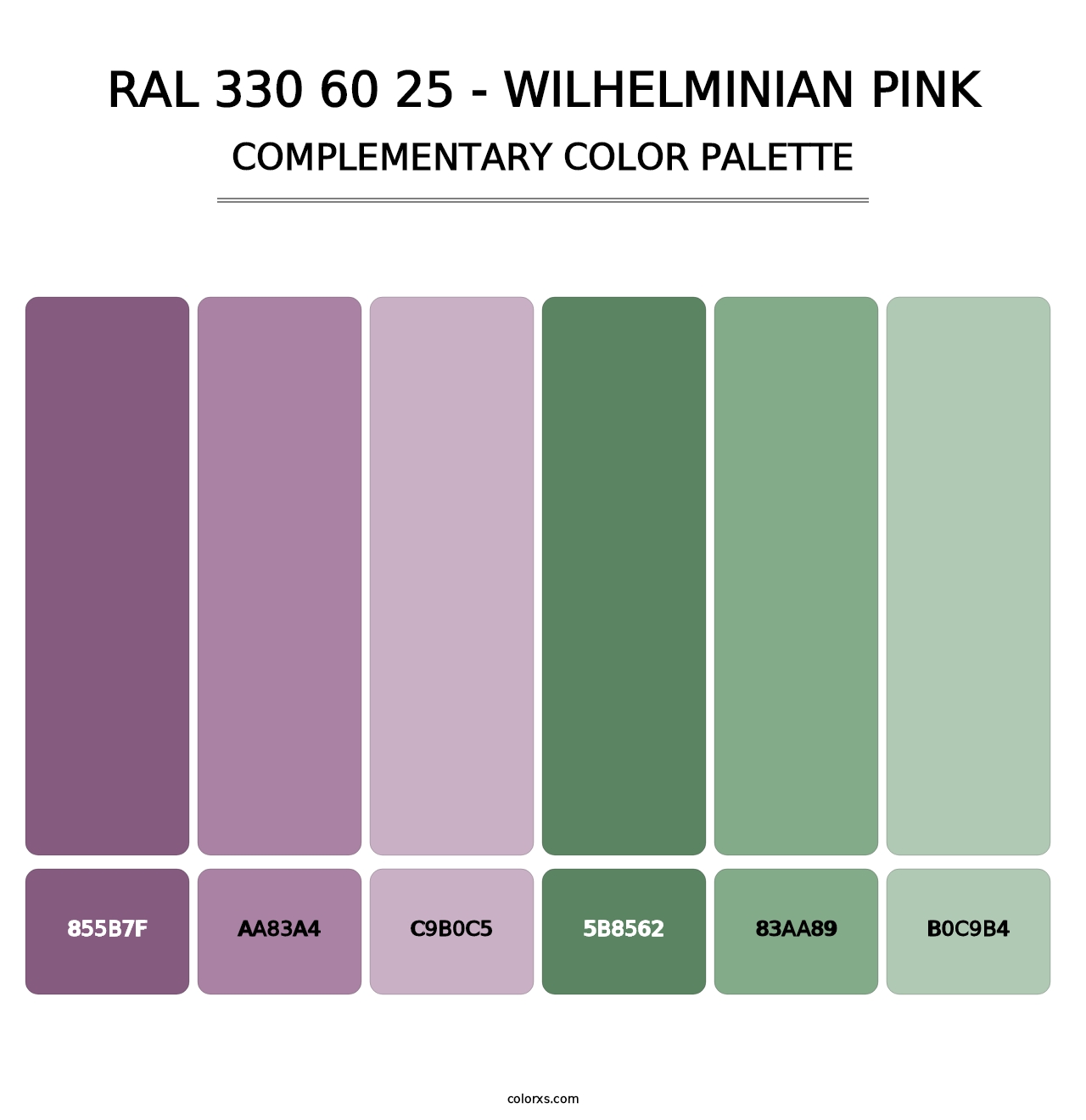 RAL 330 60 25 - Wilhelminian Pink - Complementary Color Palette