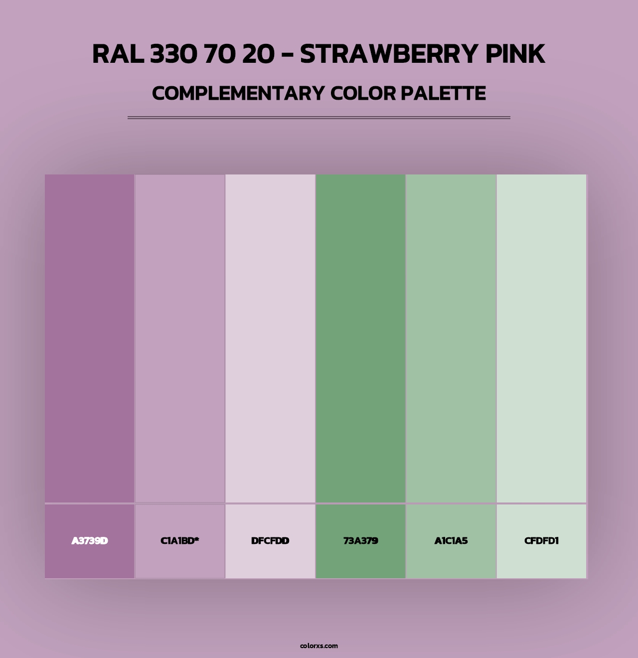 RAL 330 70 20 - Strawberry Pink - Complementary Color Palette