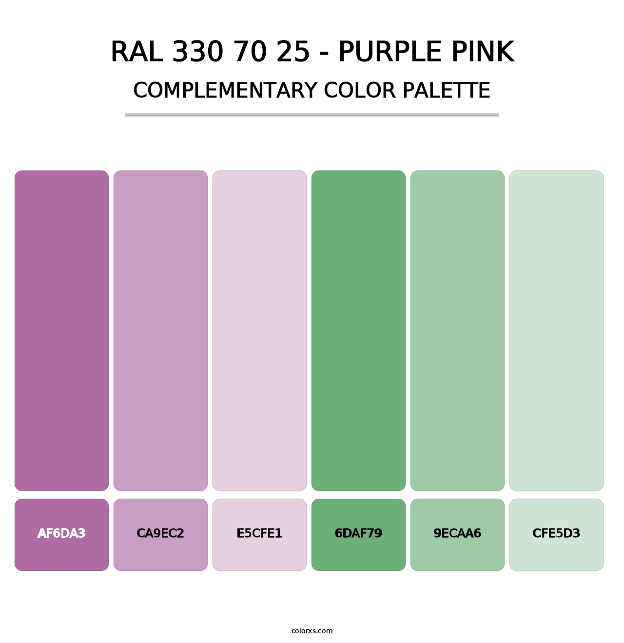 RAL 330 70 25 - Purple Pink - Complementary Color Palette