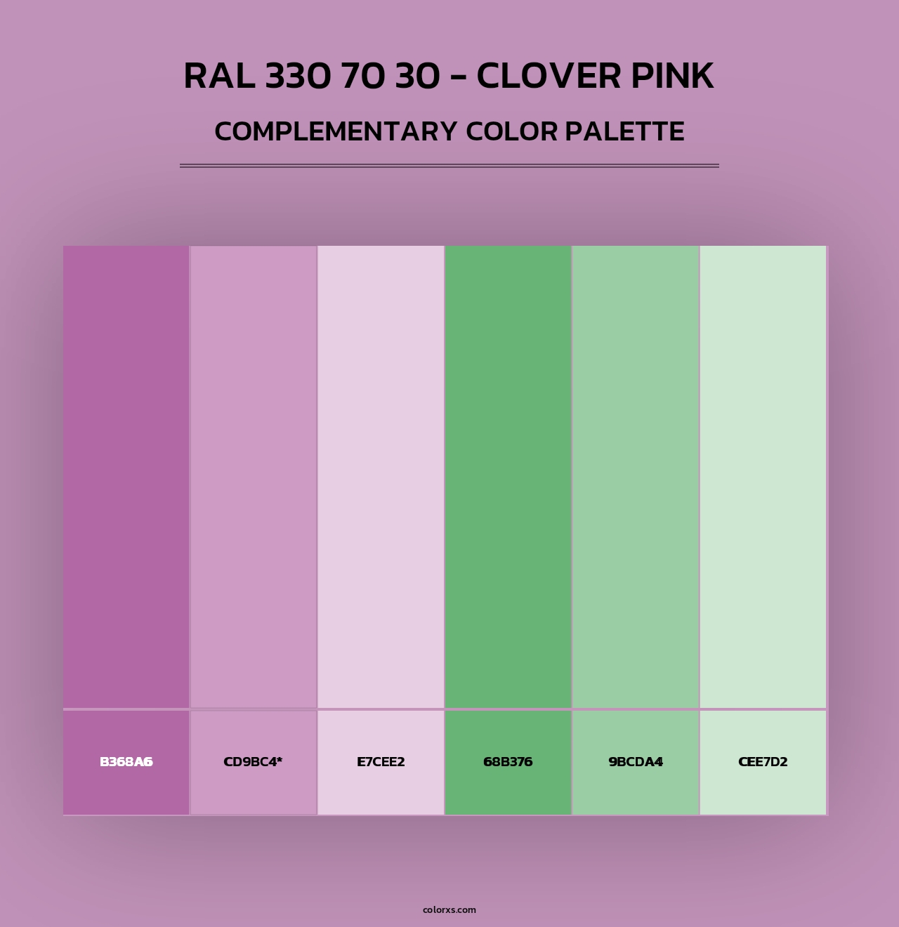 RAL 330 70 30 - Clover Pink - Complementary Color Palette