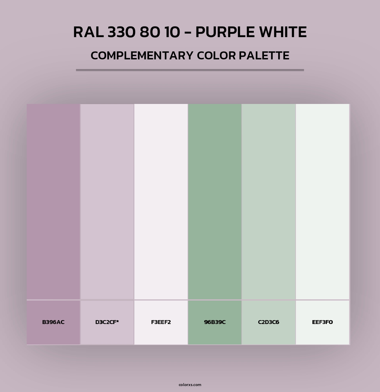 RAL 330 80 10 - Purple White - Complementary Color Palette