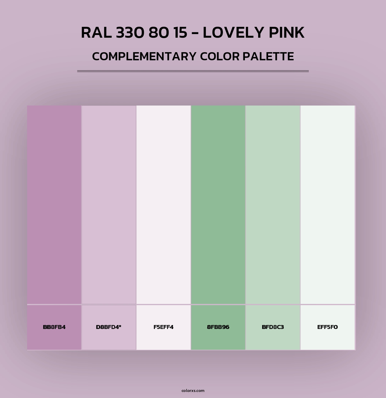 RAL 330 80 15 - Lovely Pink - Complementary Color Palette