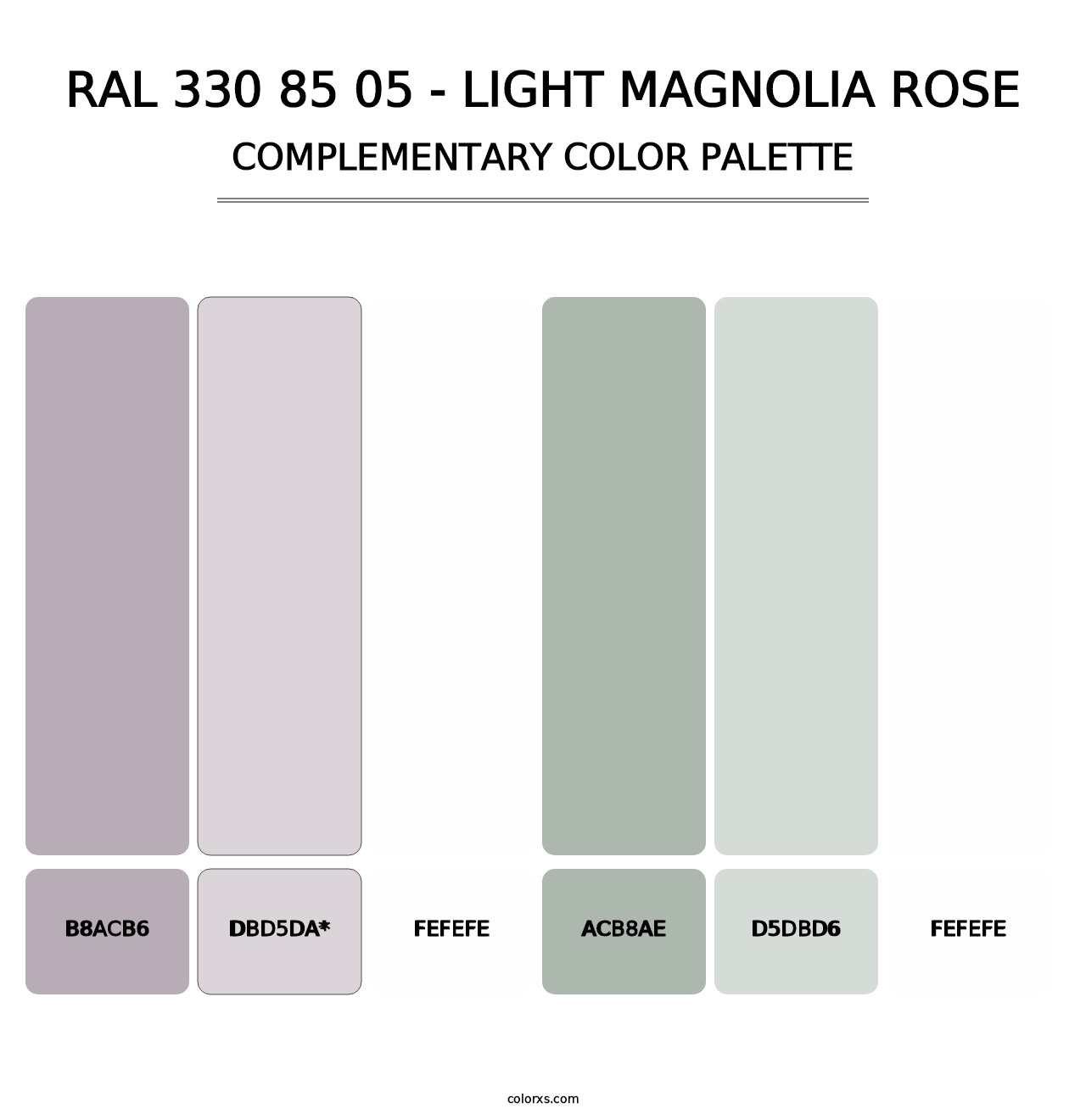 RAL 330 85 05 - Light Magnolia Rose - Complementary Color Palette