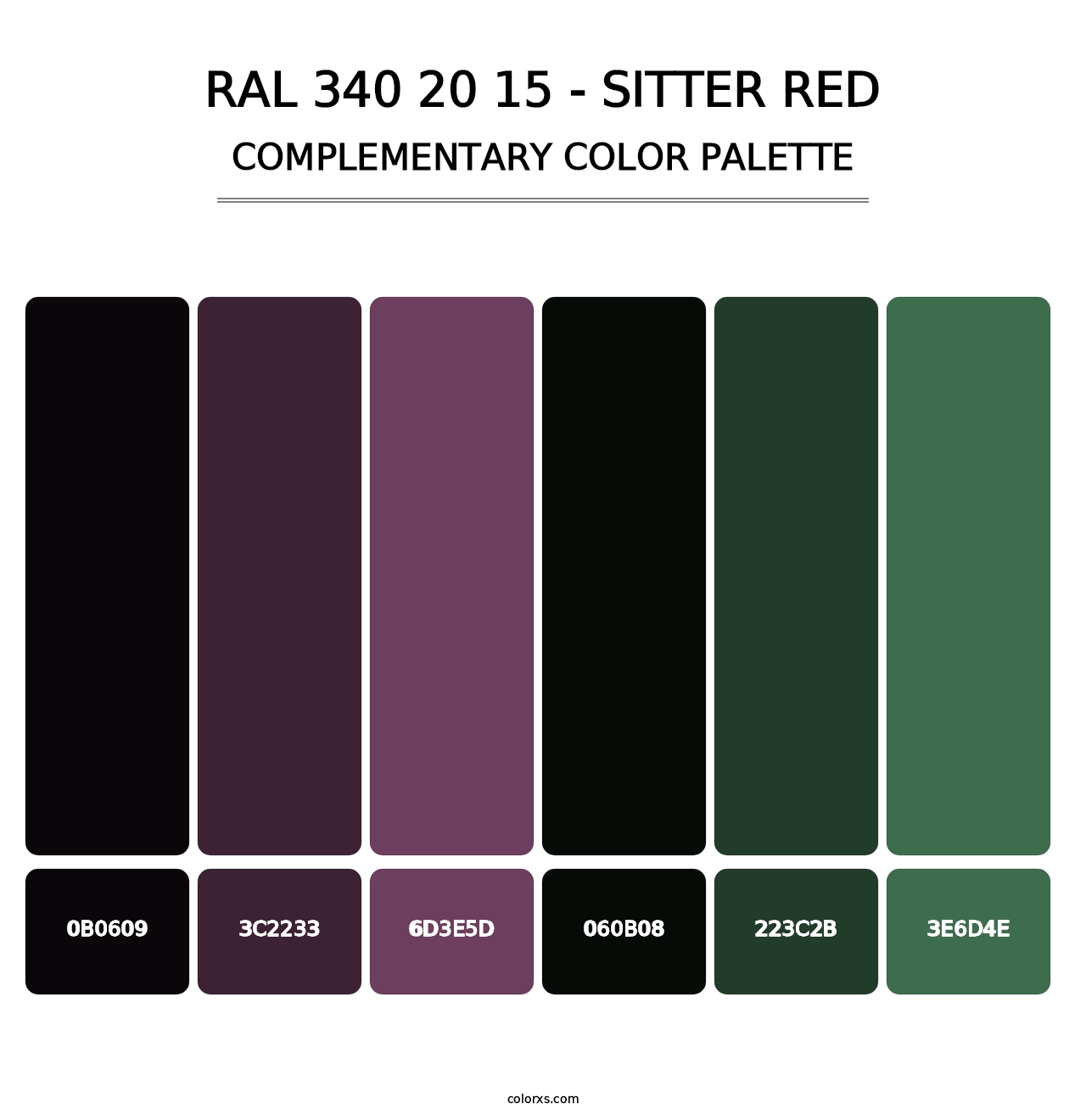 RAL 340 20 15 - Sitter Red - Complementary Color Palette